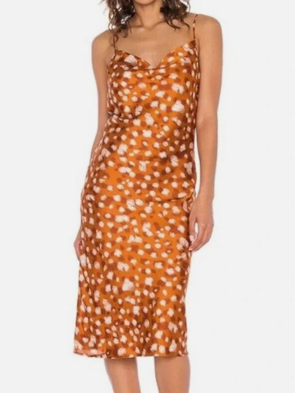 Bardot Rust & Cream Printed Midi Slip Dress
